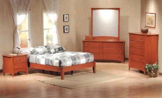 Platform beds are available in all bed sizes, with matching dressers and nightstands.